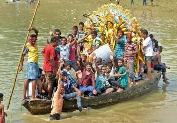Durga Idol Immerson at Ichamati